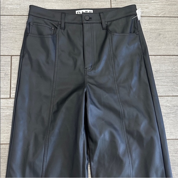New with Tags DAZE Far Out Faux Leather Wide Leg Pants - Picture 8 of 13